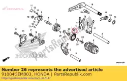 lager, radiale kogel, 680 van Honda, met onderdeel nummer 91004GEM003, bestel je hier online: