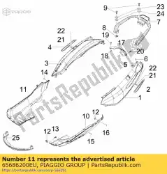 Ici, vous pouvez commander le spoiler droit auprès de Piaggio Group , avec le numéro de pièce 65686200EU: