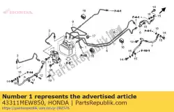 Ici, vous pouvez commander le tuyau a, rr. Frein auprès de Honda , avec le numéro de pièce 43311MEW850: