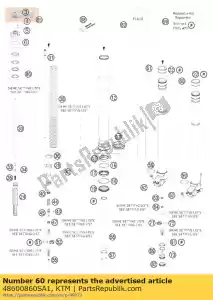 ktm 48600860SA1 collier de serrage l / s + tube cpl. - La partie au fond