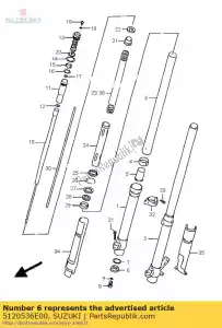 Suzuki 5120536E00 placa, fim - Lado inferior