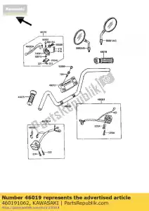 kawasaki 460191062 grip-assy, ??gas en450-a1 - Onderkant