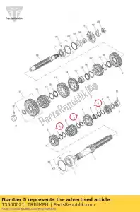 triumph T3500021 circlip - La partie au fond