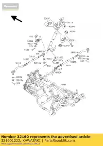 Kawasaki 321601222 frame-comp - Bottom side