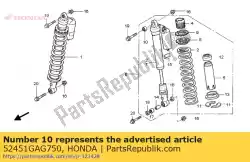 Aqui você pode pedir o arbusto, amortecedor em Honda , com o número da peça 52451GAG750: