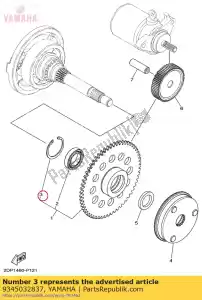 yamaha 9345032837 circlip - Lado inferior