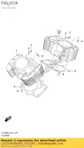 suzuki 1122106J000F0 cilinder, achter - Onderkant