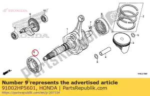 honda 91002HP5601 bearing, radial ball, 40x85x18 - Bottom side