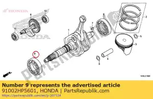 honda 91002HP5601 lager, radiale kogel, 40x85x18 - Onderkant