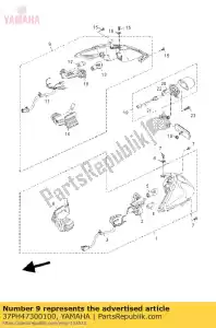 yamaha 37PH47300100 achterlicht unit gemonteerd - Onderkant