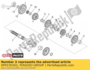aprilia AP9150262 2a ruota dentata z = 27 - Il fondo