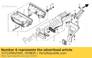 Honda 33722MAZ000 lente, licença - Lado inferior