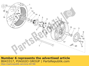 aprilia B043317 goma de acoplamiento flexible - Lado inferior