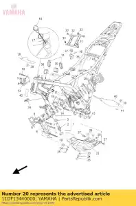 yamaha 11DF13440000 suporte, bateria b - Lado inferior