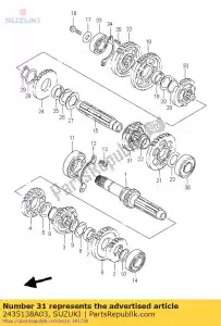 Suzuki 2435138A03 engranaje, 5.a unidad - Lado inferior