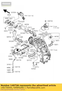 Kawasaki 140730099 duto, ar ram, lh - Lado inferior