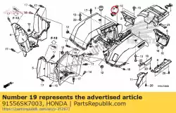 Here you can order the clip, wire harness (black from Honda, with part number 91556SK7003: