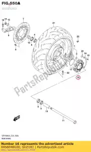 Suzuki 6468048G00 conjunto conjunto, trasero - Lado inferior