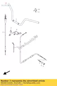 suzuki 5830031G00 câble assy, ??thro - La partie au fond