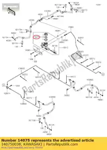 kawasaki 140750038 01 conjunto de tapa - Lado inferior