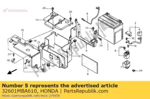 Honda 32601MBA610 cabo, terra da bateria - Lado inferior