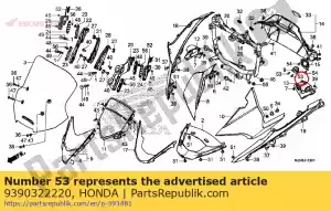 honda 9390322220 screw, tapping, 3x10 - Bottom side