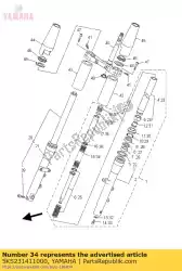 Tutaj możesz zamówić spr?? Yna, przedni widelec od Yamaha , z numerem części 5KS231411000:
