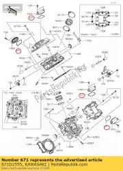 Aqui você pode pedir o o ring, 55 mm kvf750gdf em Kawasaki , com o número da peça 671D2555: