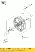 921520090, Kawasaki, colar, eixo fr, lh, l = 43,5 zx100 kawasaki zx 1000 2004 2005, Novo