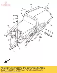 Yamaha 3LC247100000 enkele zetel assy - Onderkant