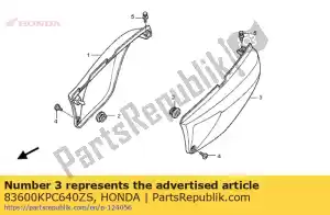 Honda 83600KPC640ZS capa, l. lado * nha83m * - Lado inferior