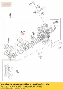 ktm 61313019000 pistão de freio cpl. - Lado inferior