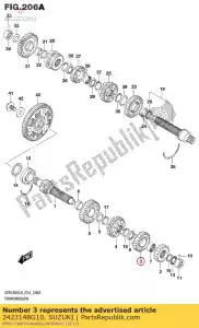 Suzuki 2423148G10 gear,3rd drive - Bottom side