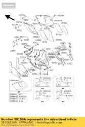 Qui puoi ordinare pad, cnt cowling, rh, fr da Kawasaki , con numero parte 391561369: