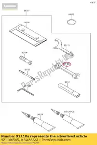 kawasaki 921100565 chave de ferramenta, extremidade aberta, 12x er650 - Lado inferior