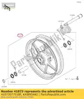 41073077918F, Kawasaki, 01 conjunto de rueda, fr, g. negro kawasaki  1000 2019 2020 2021, Nuevo