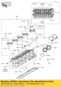 Kawasaki 920040049 stud, 8x18 - Lado inferior