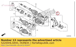 honda 52200HL3A40 conjunto de nudillos, rr. - Lado inferior