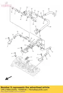 yamaha 1MC148810000 hose, bend 1 - Bottom side