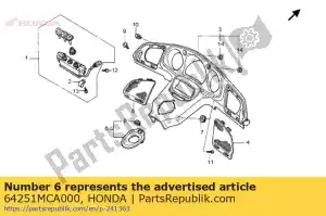 honda 64251MCA000 cover assy., combination switch - Bottom side