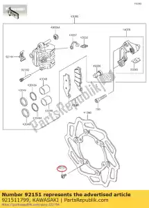 kawasaki 921511799 tornillo kx65-a1 - Lado inferior