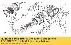 Ici, vous pouvez commander le joint, couvercle de filtre à air auprès de Honda , avec le numéro de pièce 17219MEY670: