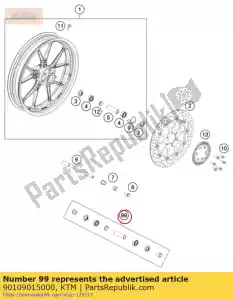 ktm 90109015000 rueda delantera rep. equipo - Lado inferior