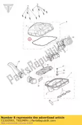 Aquí puede pedir sello de la caja de aire de Triumph , con el número de pieza T2200597: