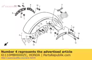 Honda 61110MBH000ZC komplet b?otników fr. (wl) * typ - Dół