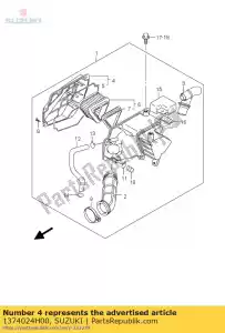 Suzuki 1374024H00 capuchon, filtre à air - La partie au fond