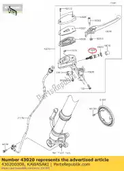 Here you can order the piston-comp-brake from Kawasaki, with part number 430200008: