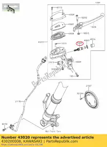 Kawasaki 430200008 zuiger-comp-rem - Onderkant