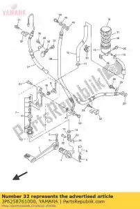 yamaha 3P6258761000 uchwyt, przewód hamulcowy 2 - Dół