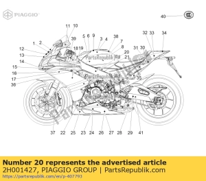 aprilia 2H001427 rahmen aufkleber rh 